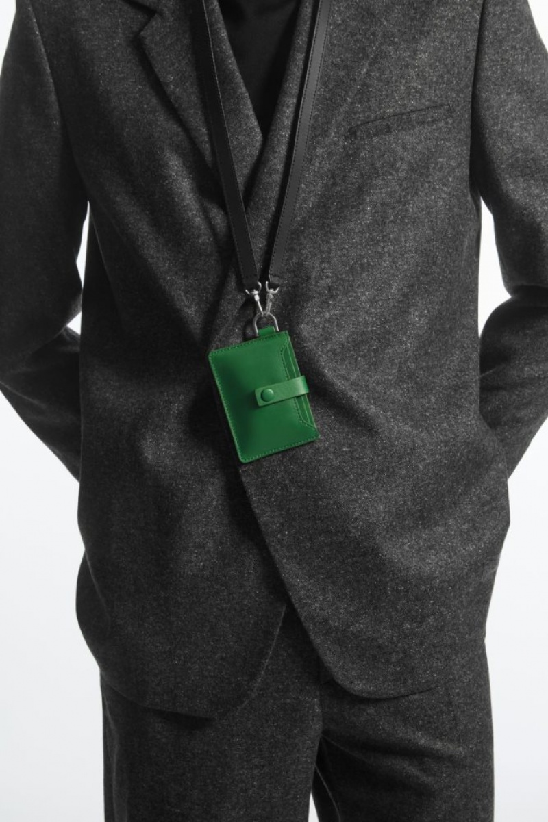 Green Cos Leather Lanyard Cardholder | EPHLG9243