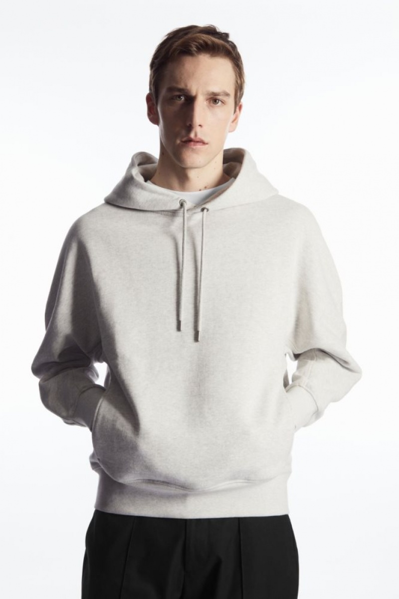 Grey Cos Heavyweight Paneled Hoodie | ZUEQY6750