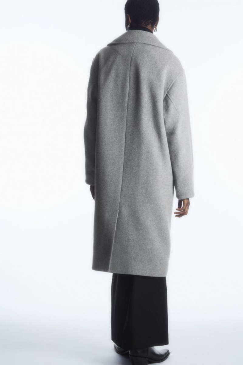 Grey Cos Oversized Double-breasted Wool Coat | WEXOS9731