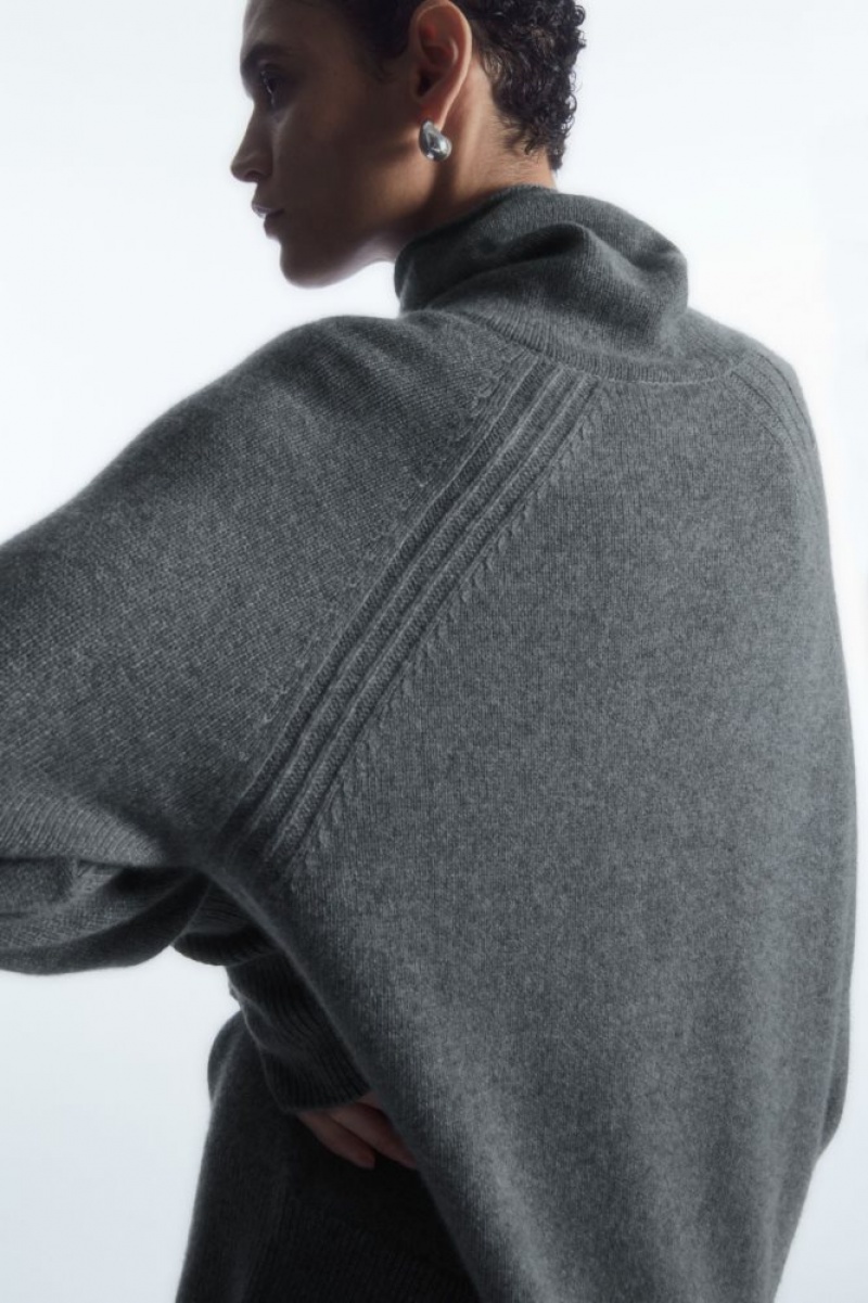 Grey Cos Pure Cashmere Turtleneck Sweater | NHSFA5329