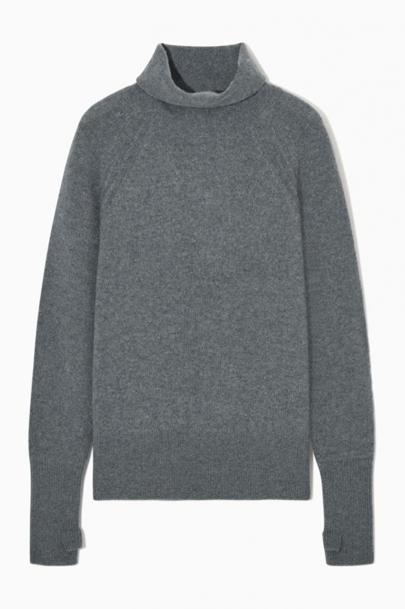 Grey Cos Pure Cashmere Turtleneck Sweater | NHSFA5329