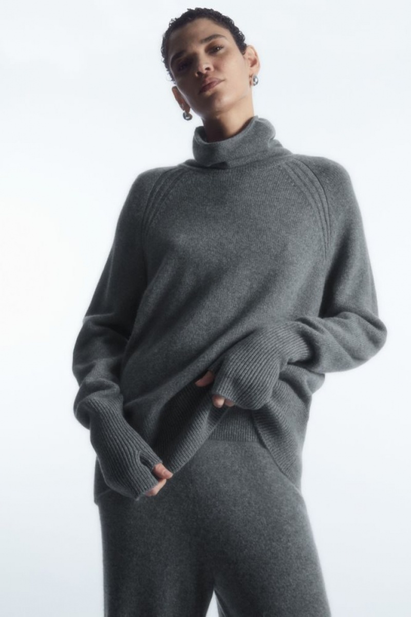 Grey Cos Pure Cashmere Turtleneck Sweater | NHSFA5329