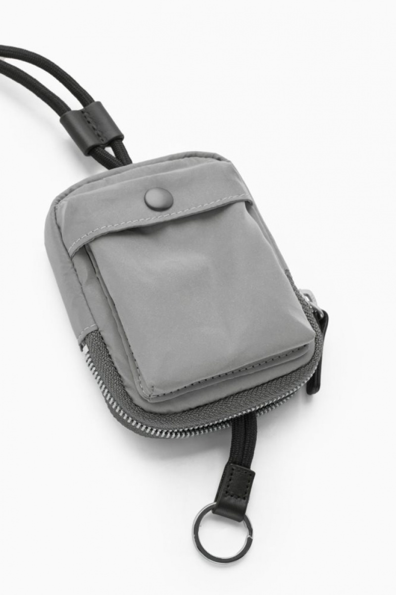 Grey Cos Reflective Mini Crossbody Pouch | KSZCP2539