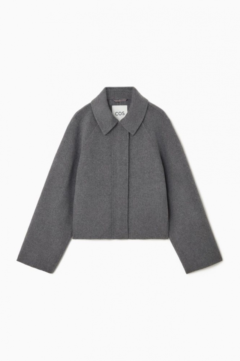 Grey Cos Short Double-faced Wool Jacket | JBHMN9524