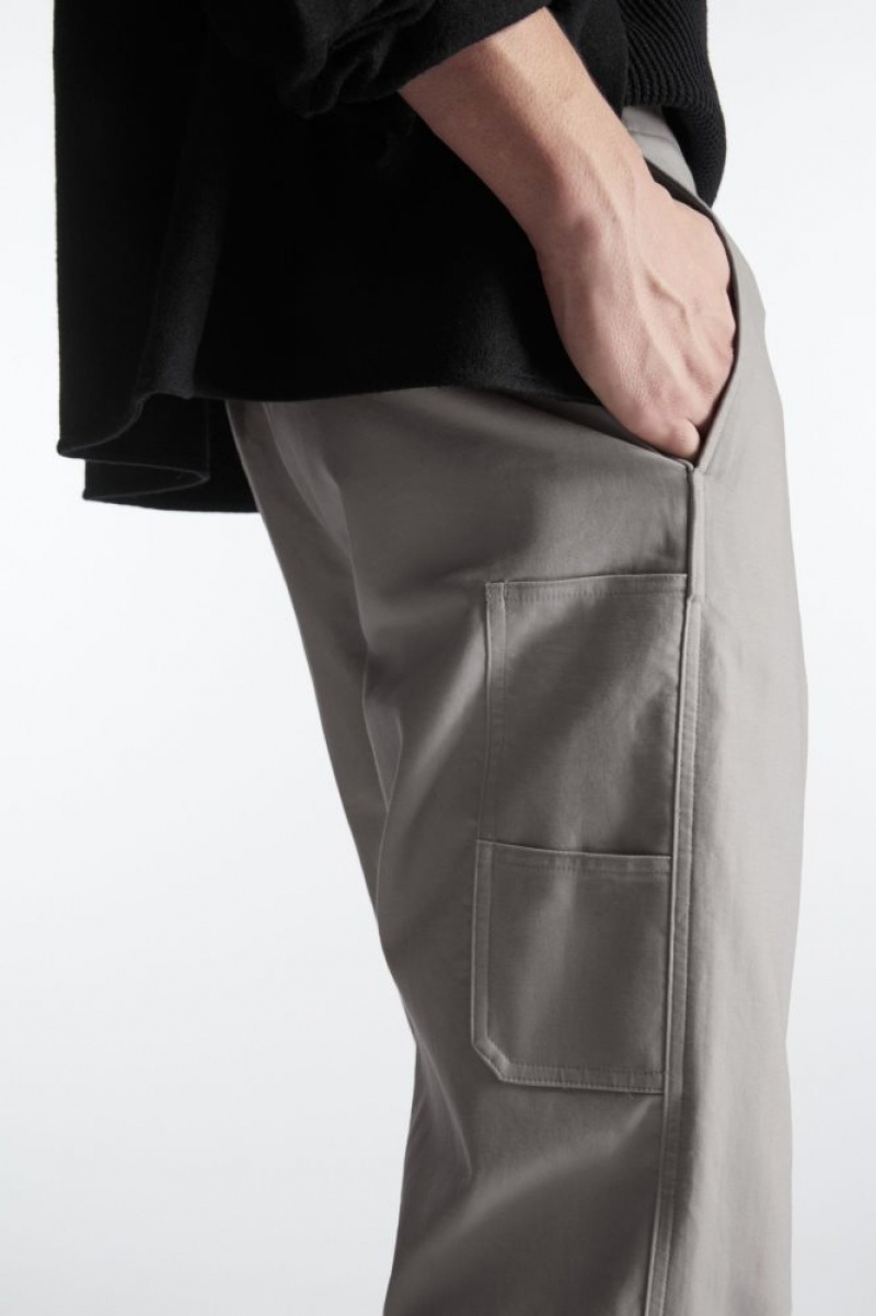 Grey Cos Straight-leg Utility Pants | TMCSU9634