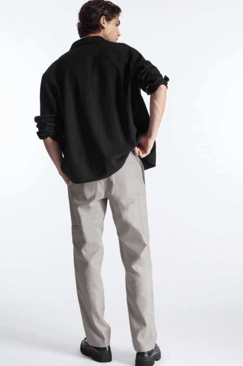 Grey Cos Straight-leg Utility Pants | TMCSU9634