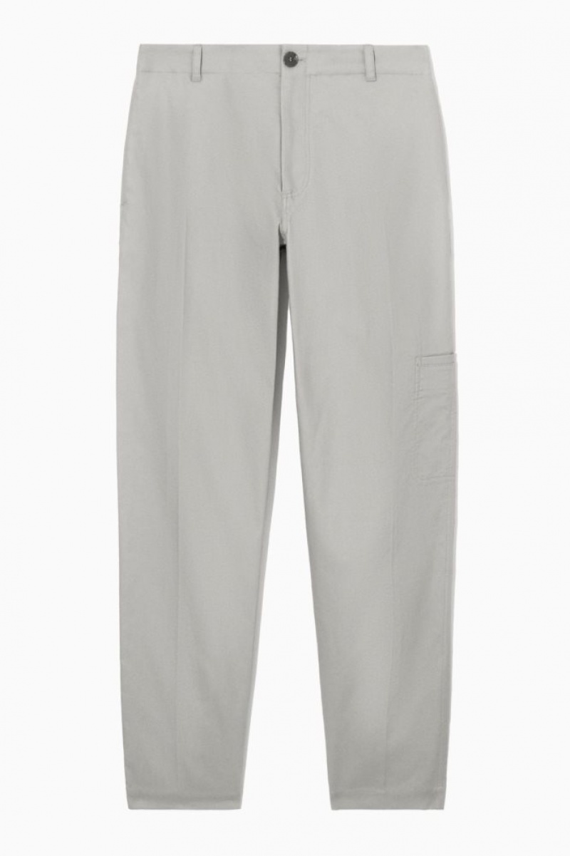 Grey Cos Straight-leg Utility Pants | TMCSU9634