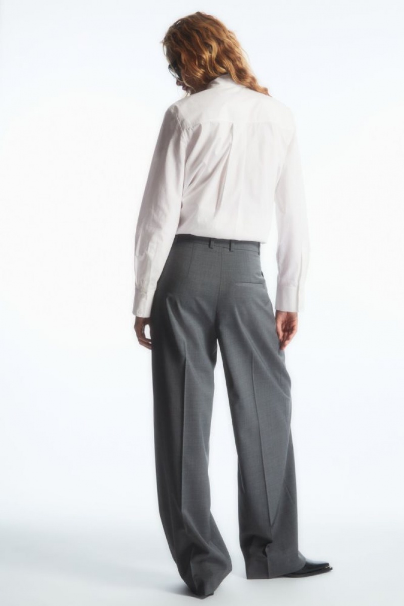 Grey Cos Wide-leg Tailored Wool Pants | ENARK1967