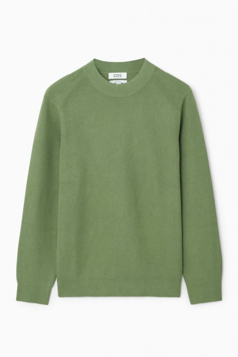 Khaki Green Cos Ribbed-knit Sweater | IJCFW6453