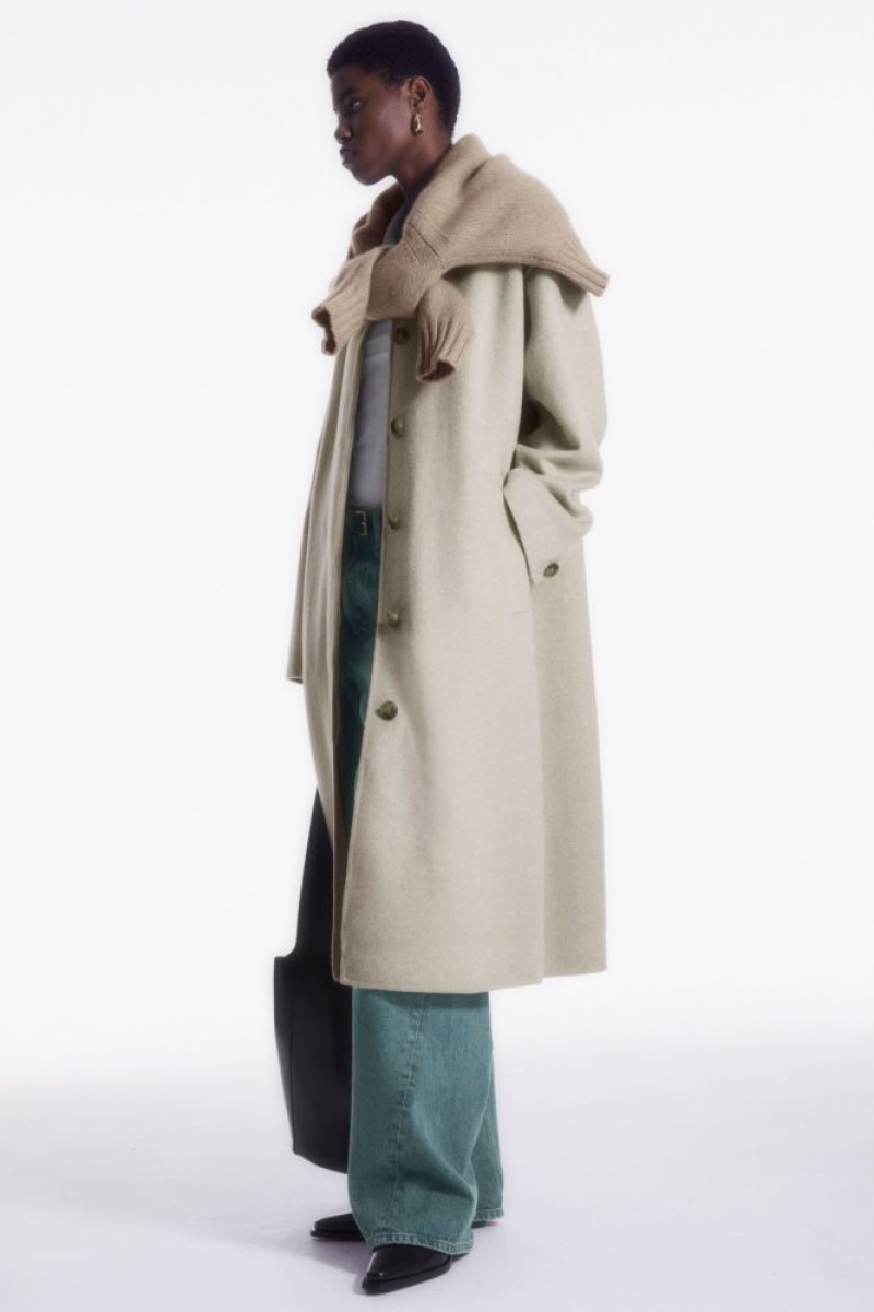 Light Beige Cos Collared Double-faced Wool Coat | OSTBJ9267