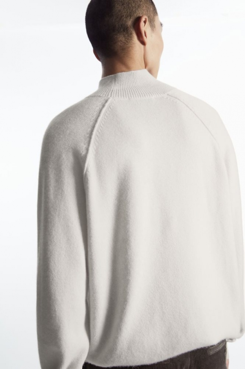 Light Beige Cos Pure Cashmere Funnel-neck Jumper | RDKPJ8647