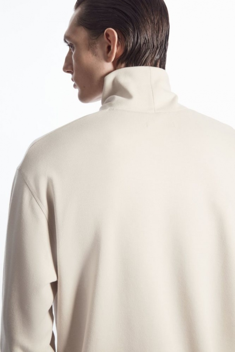 Light Beige Cos Turtleneck Sweatshirt | VHJSF1709