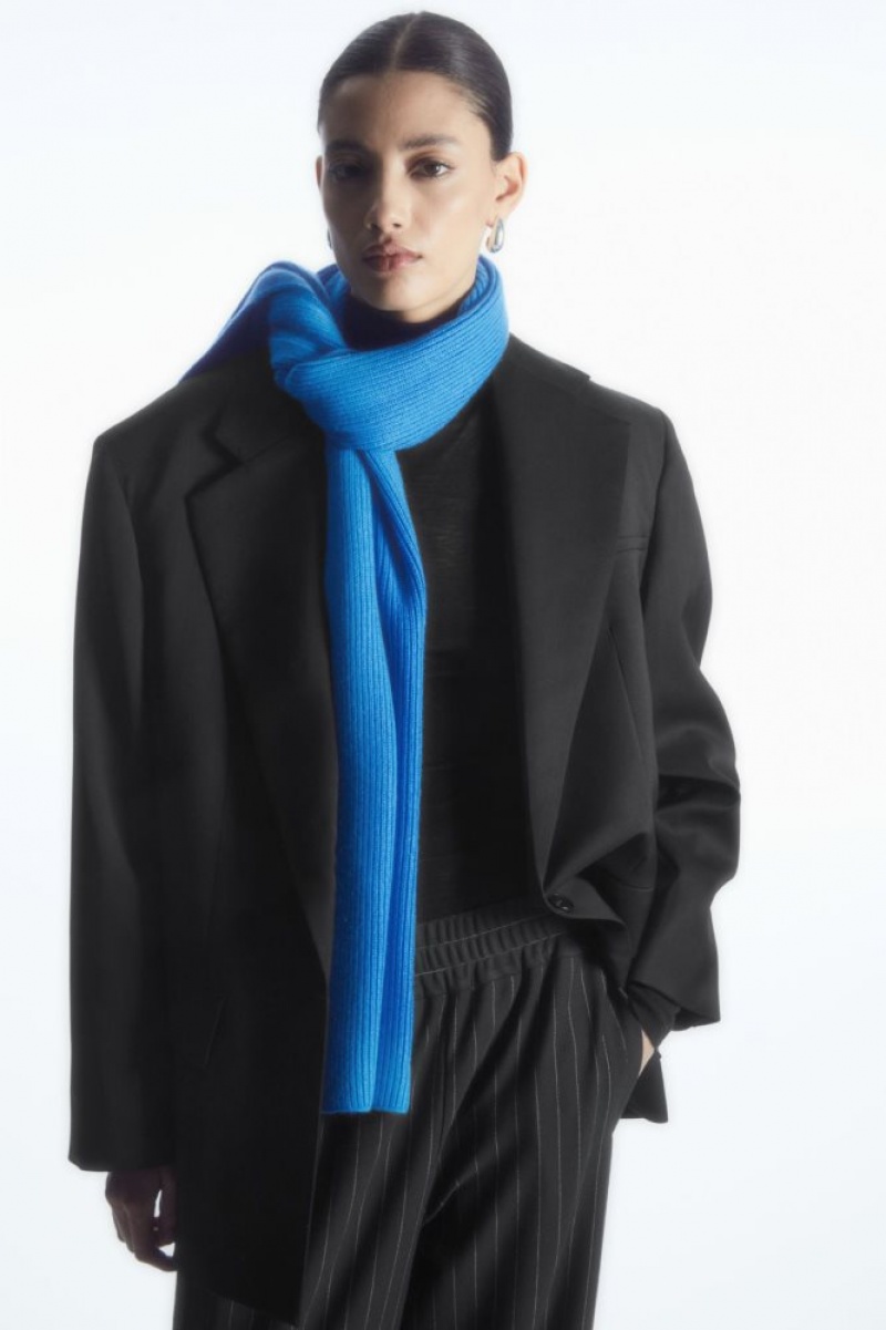 Light Blue Cos Cashmere-blend Scarf | MENJP4160