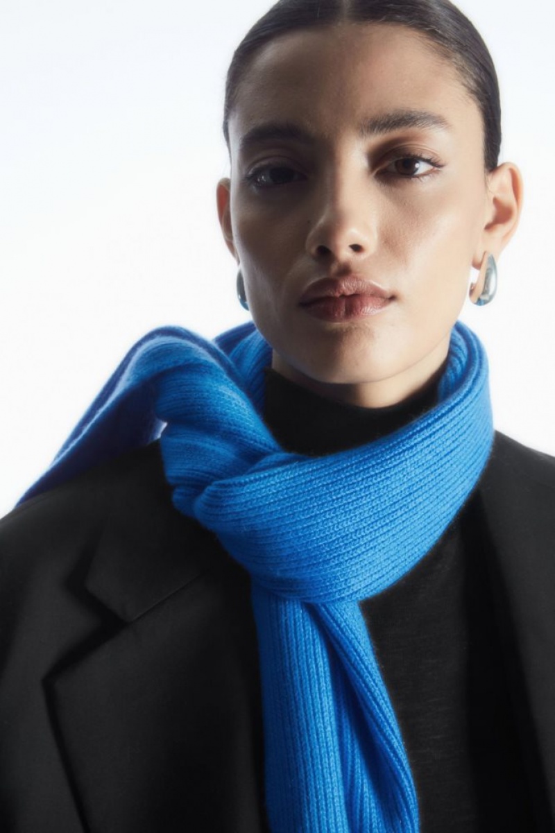 Light Blue Cos Cashmere-blend Scarf | MENJP4160