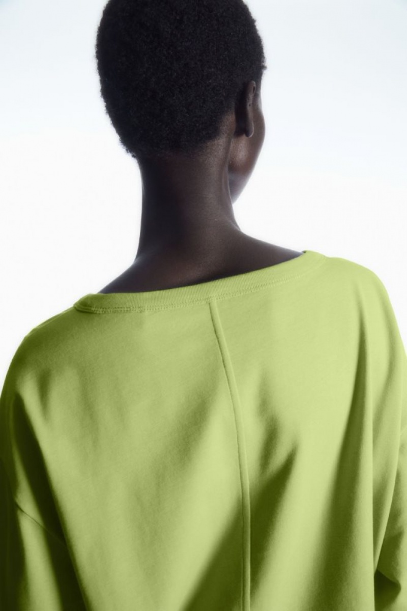 Light Green Cos Boxy Long-sleeved T-shirt | SNUWG9028