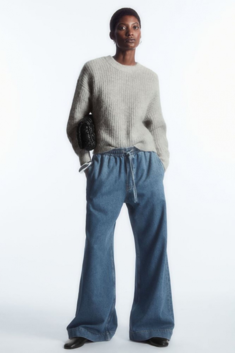 Light Grey Cos Cropped Alpaca And Wool-blend Sweater | AIRXL8324