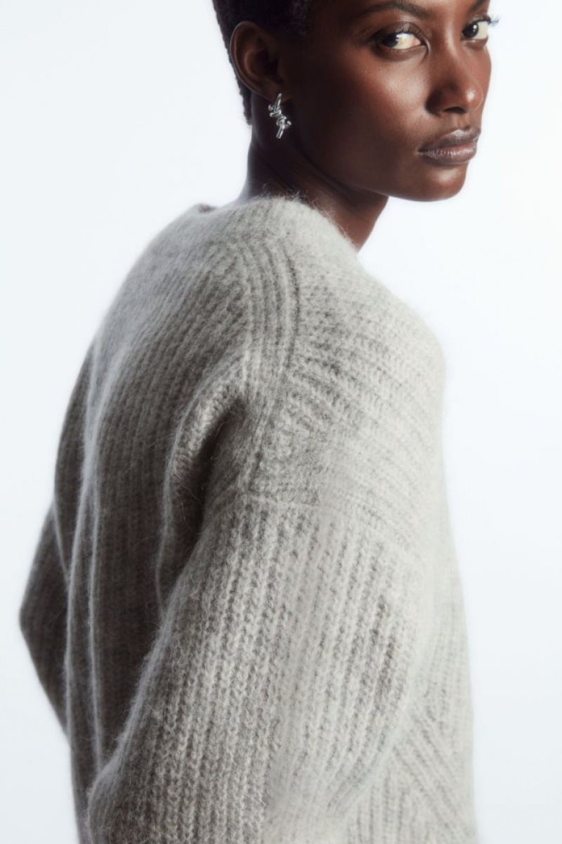 Light Grey Cos Cropped Alpaca And Wool-blend Sweater | AIRXL8324