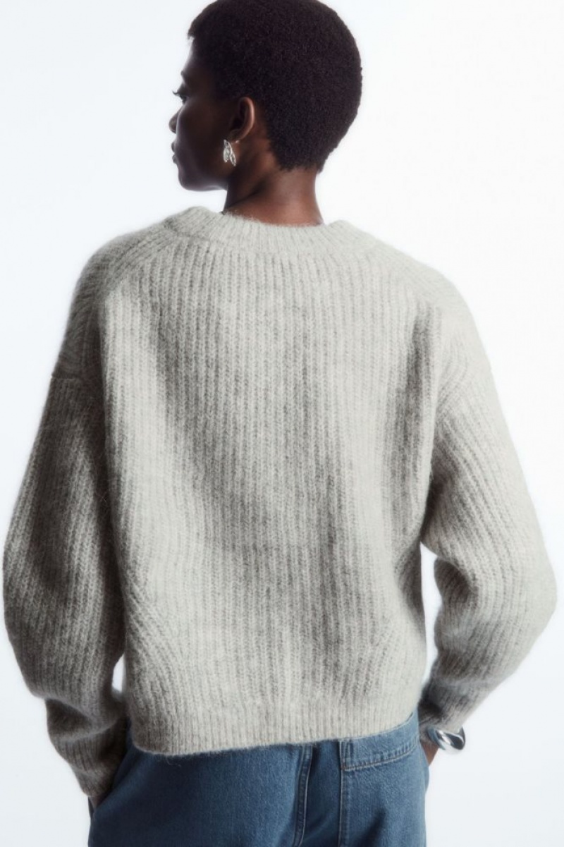 Light Grey Cos Cropped Alpaca And Wool-blend Sweater | AIRXL8324