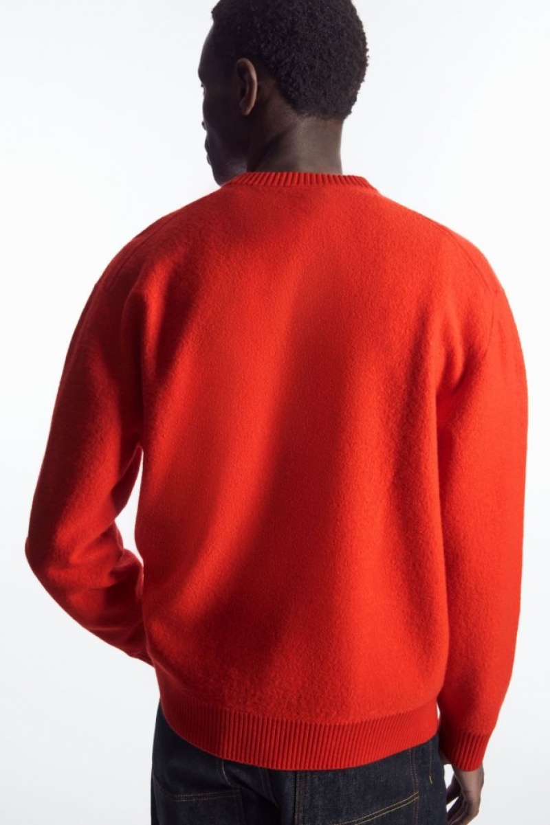 Light Orange Cos Boiled-wool Crew-neck Sweater | ZNYEV0783