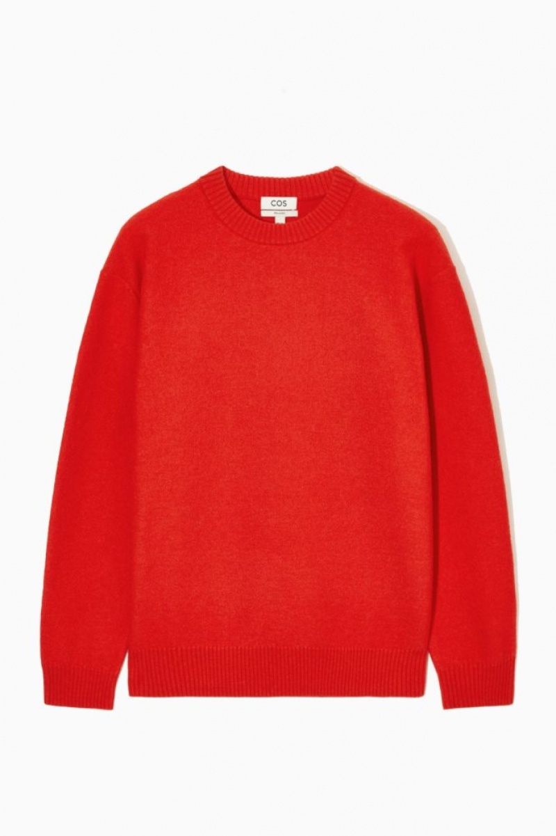 Light Orange Cos Boiled-wool Crew-neck Sweater | ZNYEV0783