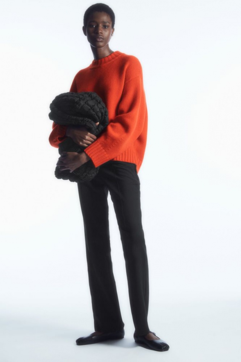 Light Orange Cos Chunky Pure Cashmere Crew-neck Sweater | BXDWT6781