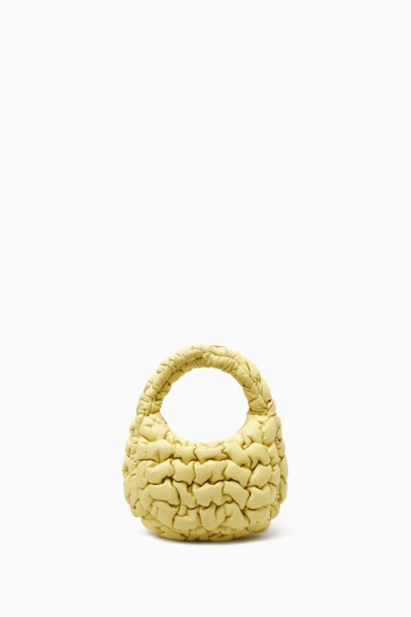 Light Yellow Cos Quilted Micro Bag Leather | RTLKI9268