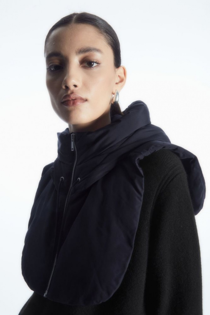 Navy Cos Hooded Mock Collar | DCNBJ5129