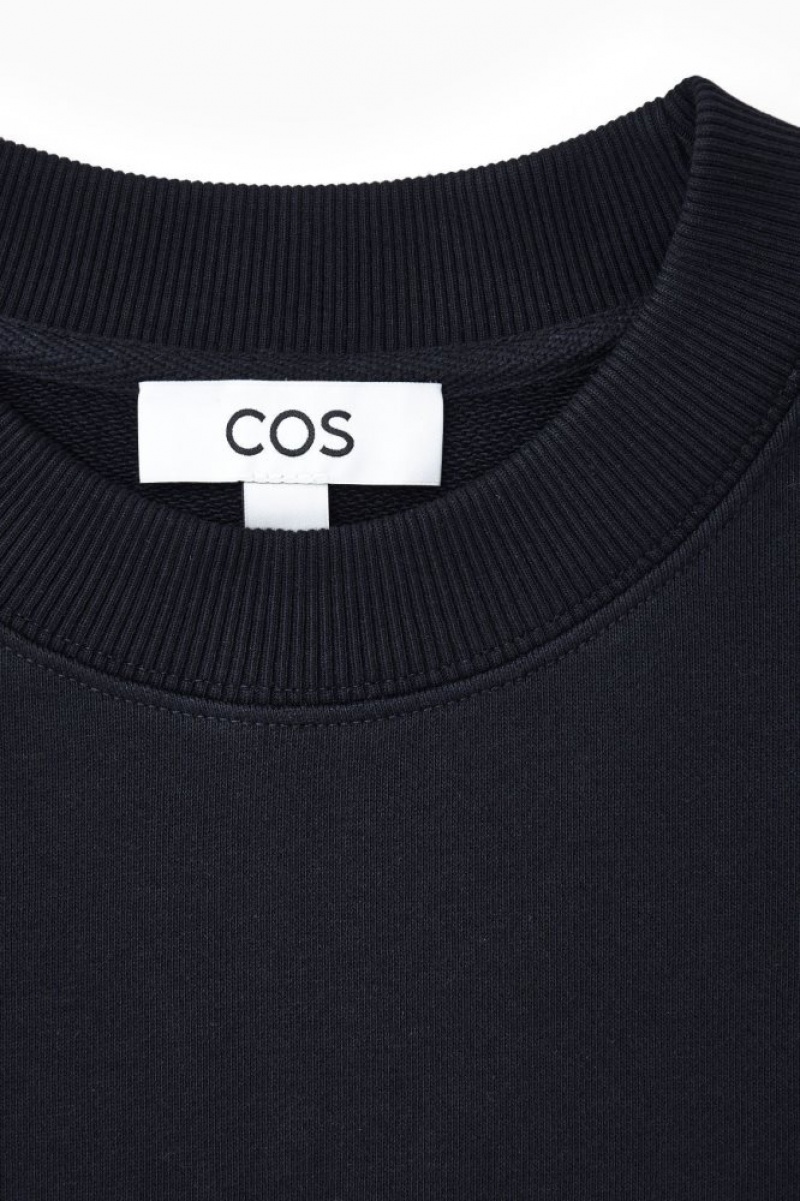 Navy Cos Oversized Jersey Sweatshirt | EJPBR5824