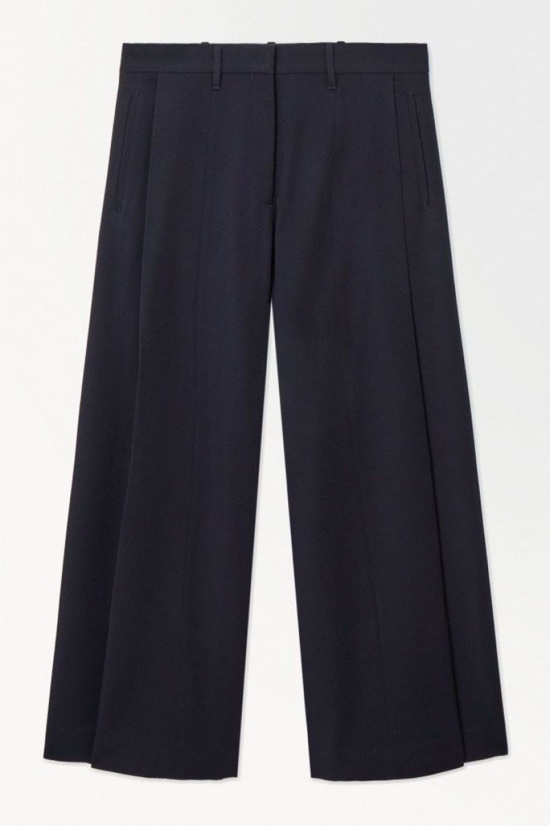 Navy Cos The Wide-leg Wool Trousers | GPWLT1768