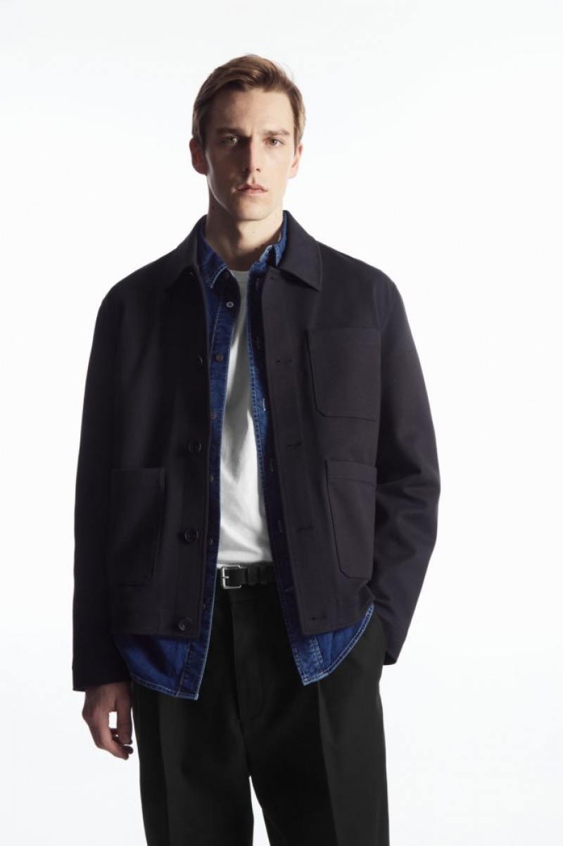 Navy Cos Twill Utility Jacket | HMOJX9687