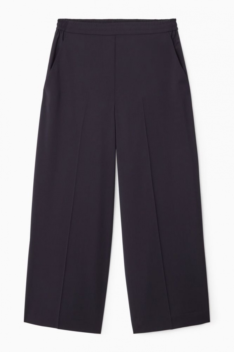 Navy Cos Voluminous Wide-leg Wool Pants | BSPAE3261