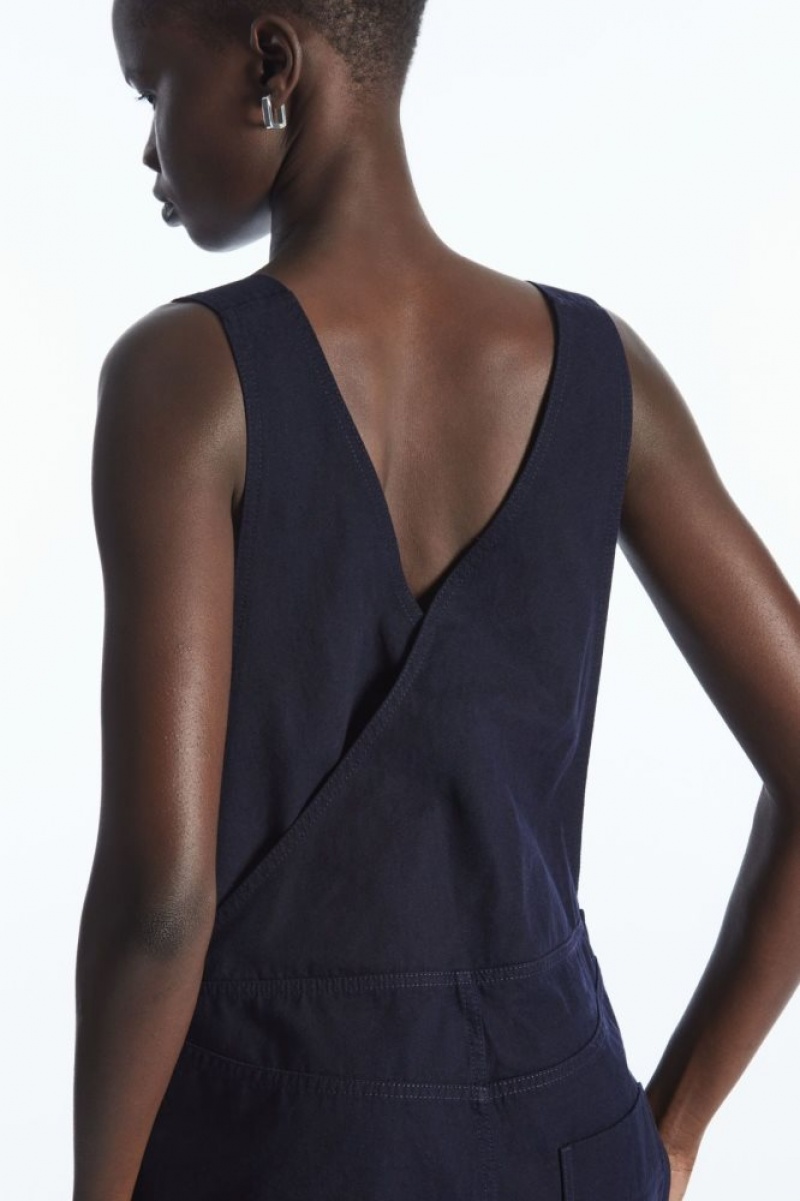 Navy Cos Wrap-back Wide-leg Overalls | GXDIR5983