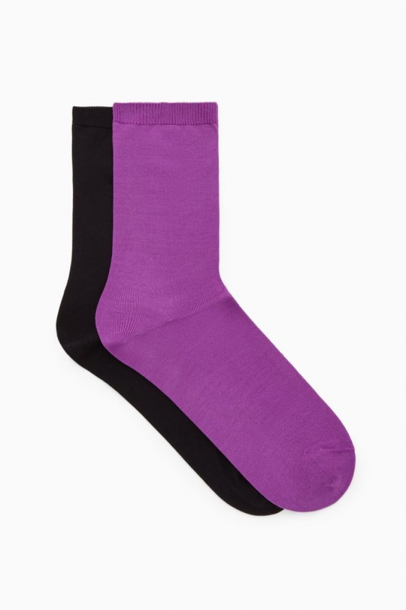 Purple Cos 2-pack Mercerized Cotton Socks | SNWVG6139