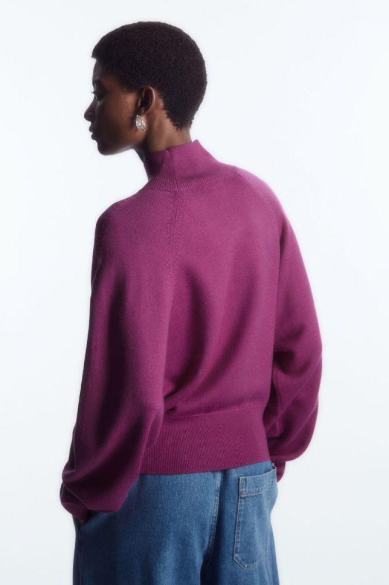 Purple Cos Batwing-sleeve Merino Wool Sweater | OMENU6320