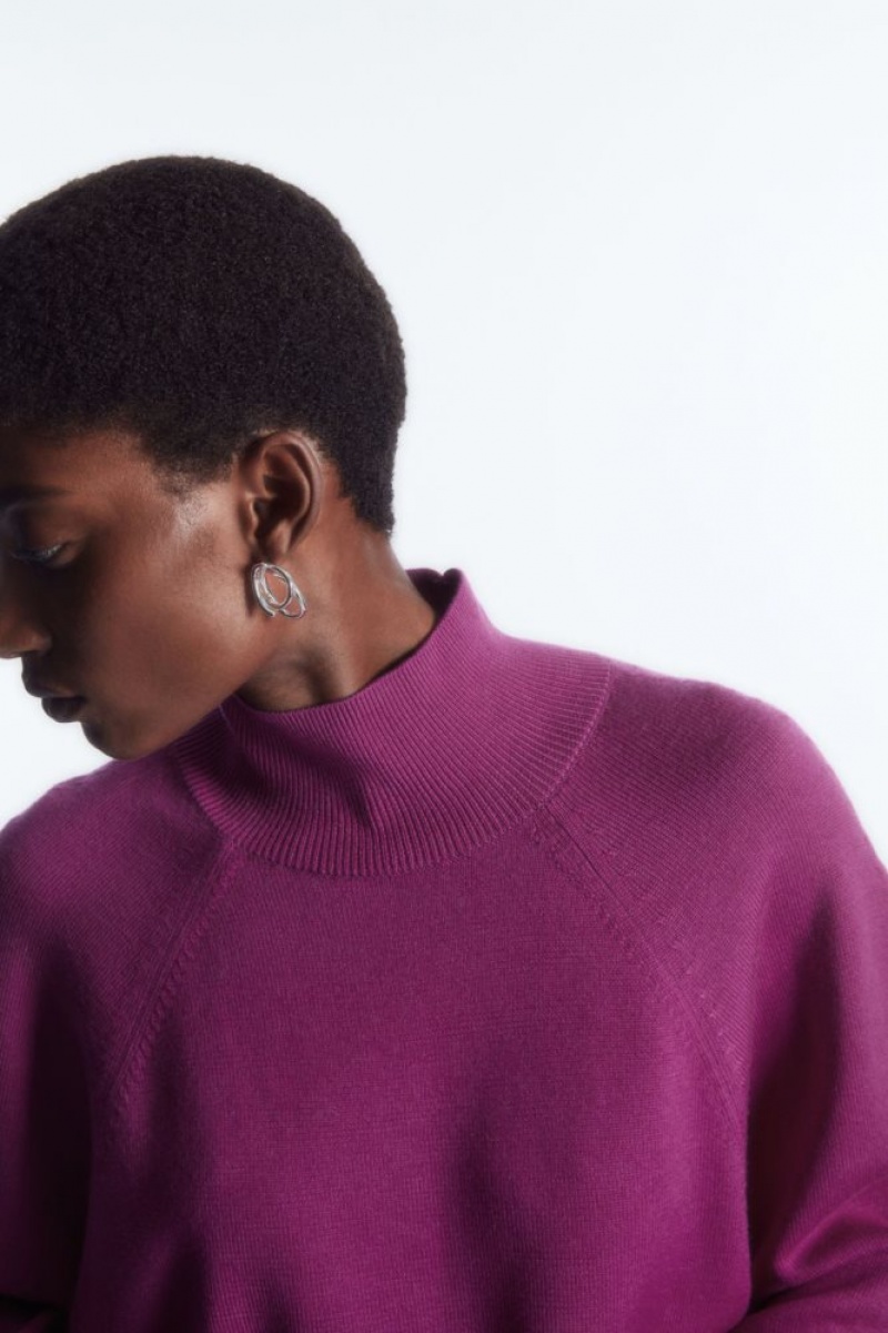 Purple Cos Batwing-sleeve Merino Wool Sweater | OMENU6320