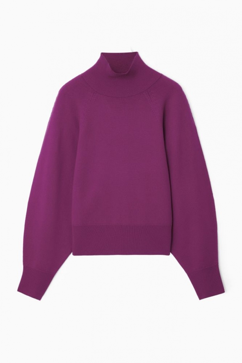 Purple Cos Batwing-sleeve Merino Wool Sweater | OMENU6320