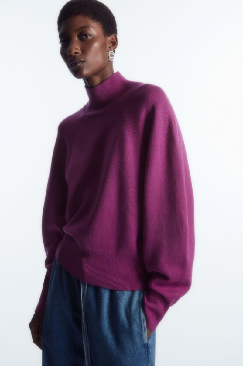 Purple Cos Batwing-sleeve Merino Wool Sweater | OMENU6320