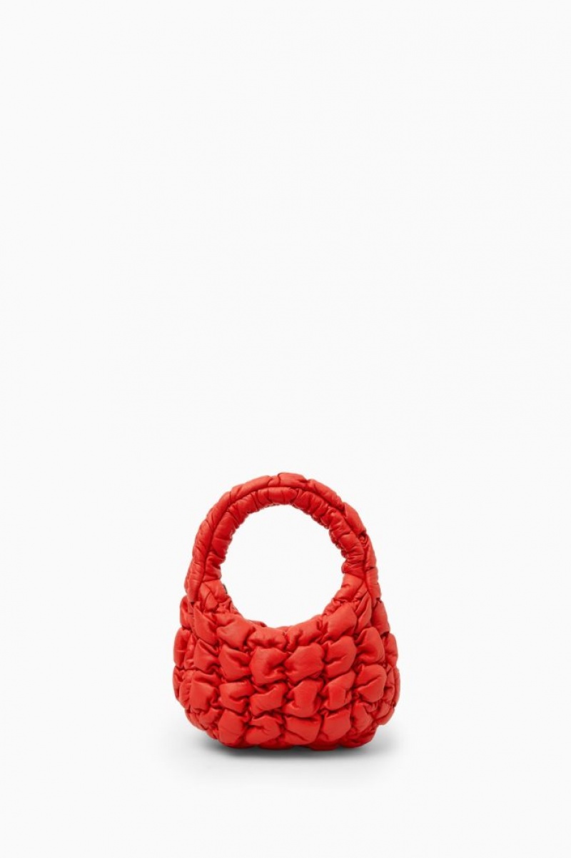 Red Cos Quilted Micro Bag Leather | LRYTU4176