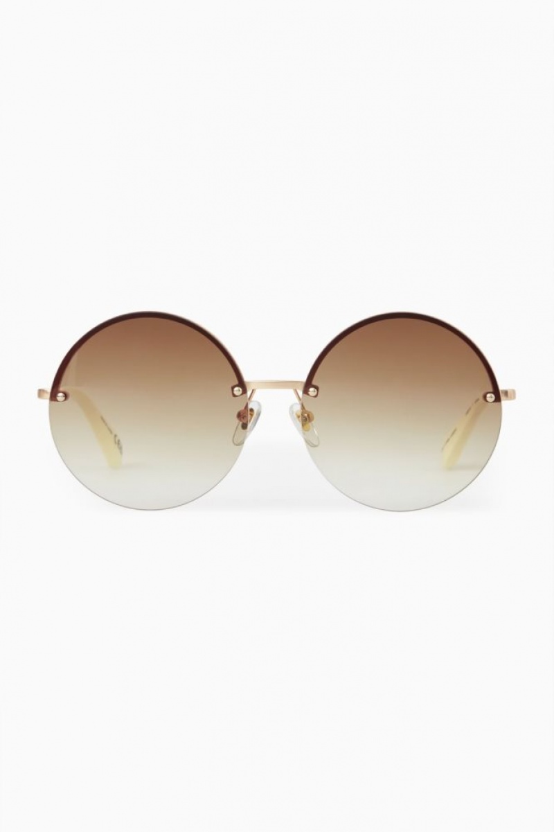 Rose Gold Cos The Round Half-rim Sunglasses | GBRIK3208