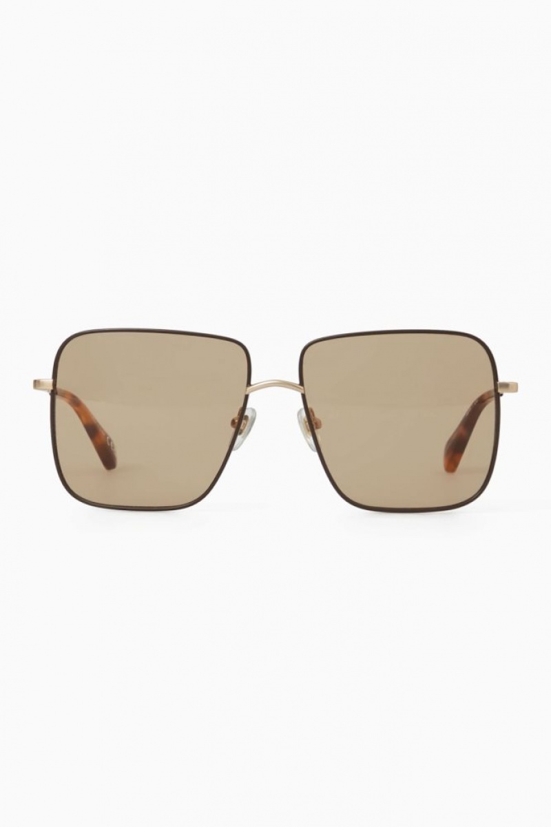 Rose Gold Cos The Square Metal Sunglasses | EMYOR2601