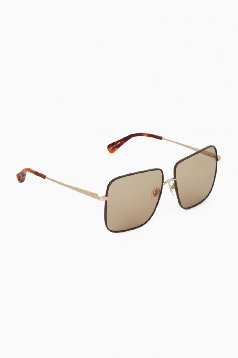 Rose Gold Cos The Square Metal Sunglasses | EMYOR2601