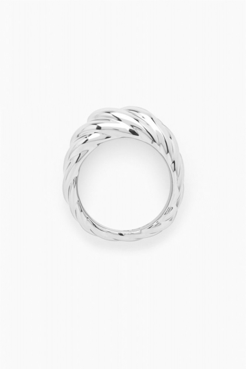 Silvers Cos Chunky Plait Ring | IKJYT3197