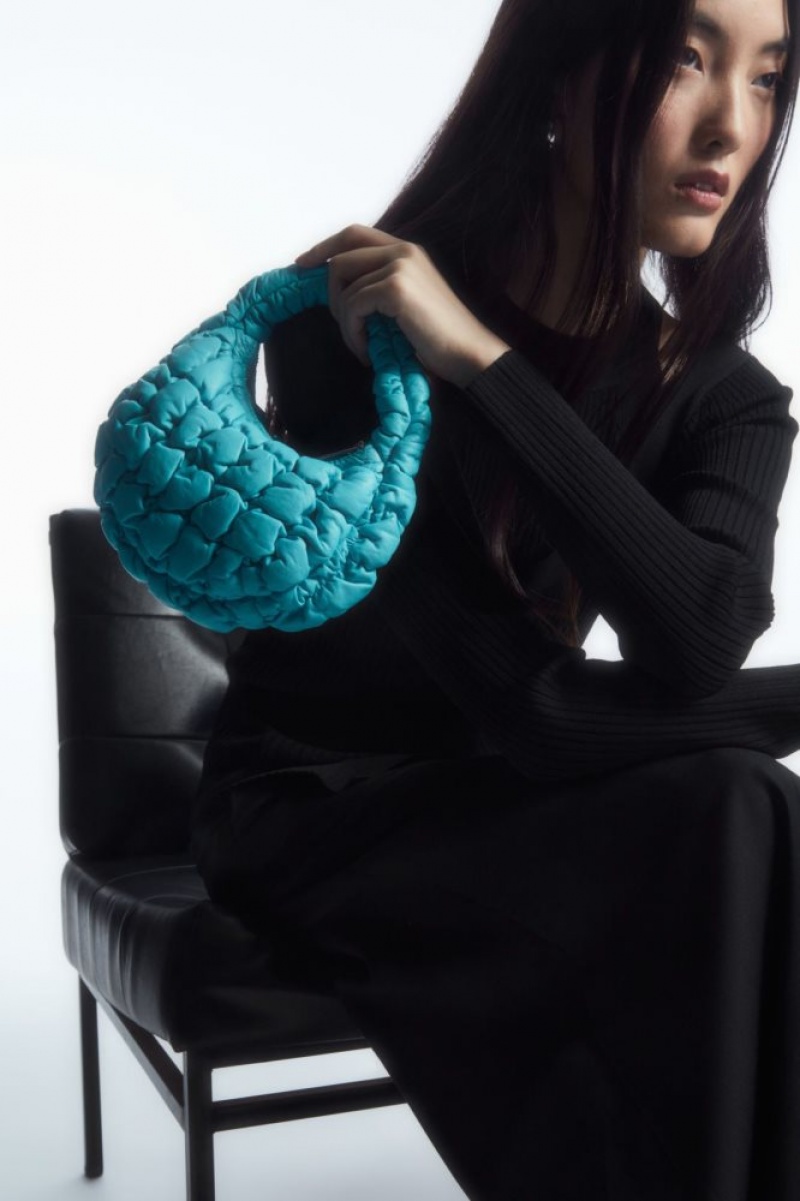 Turquoise Cos Quilted Micro Bag Leather | HIJDZ9615