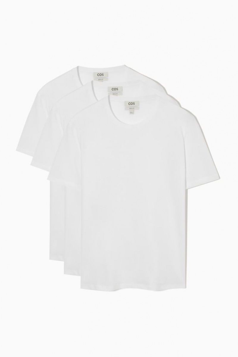 White Cos 3-pack The Extra Fine T-shirts | RQNAJ5314