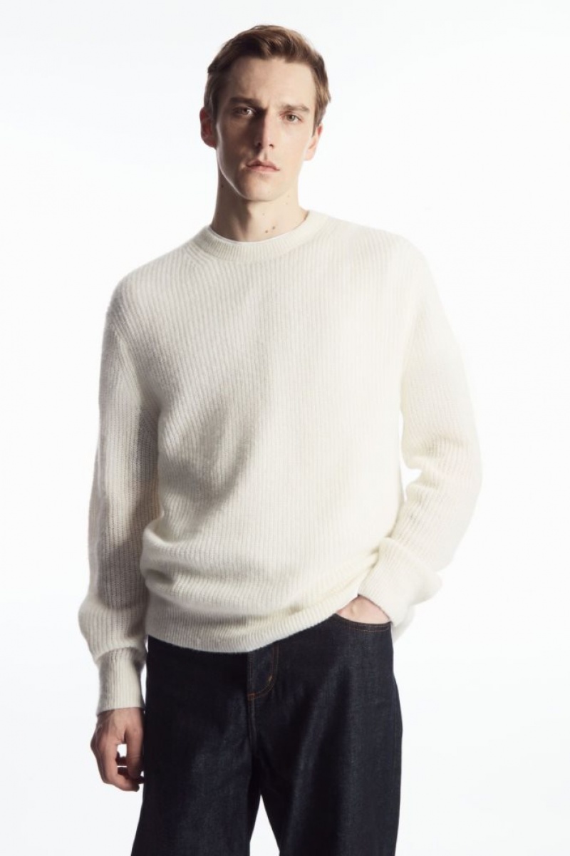 White Cos Alpaca-blend Crew-neck Sweater | OJGKD4925