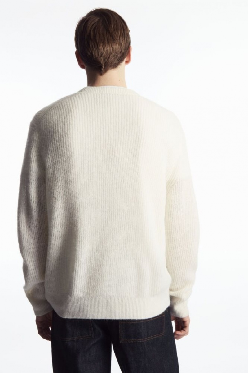 White Cos Alpaca-blend Crew-neck Sweater | OJGKD4925