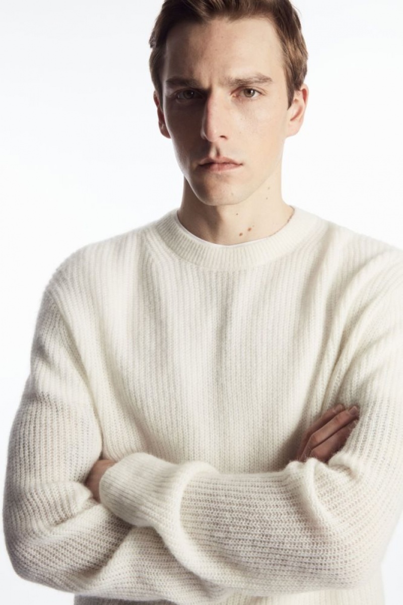 White Cos Alpaca-blend Crew-neck Sweater | OJGKD4925