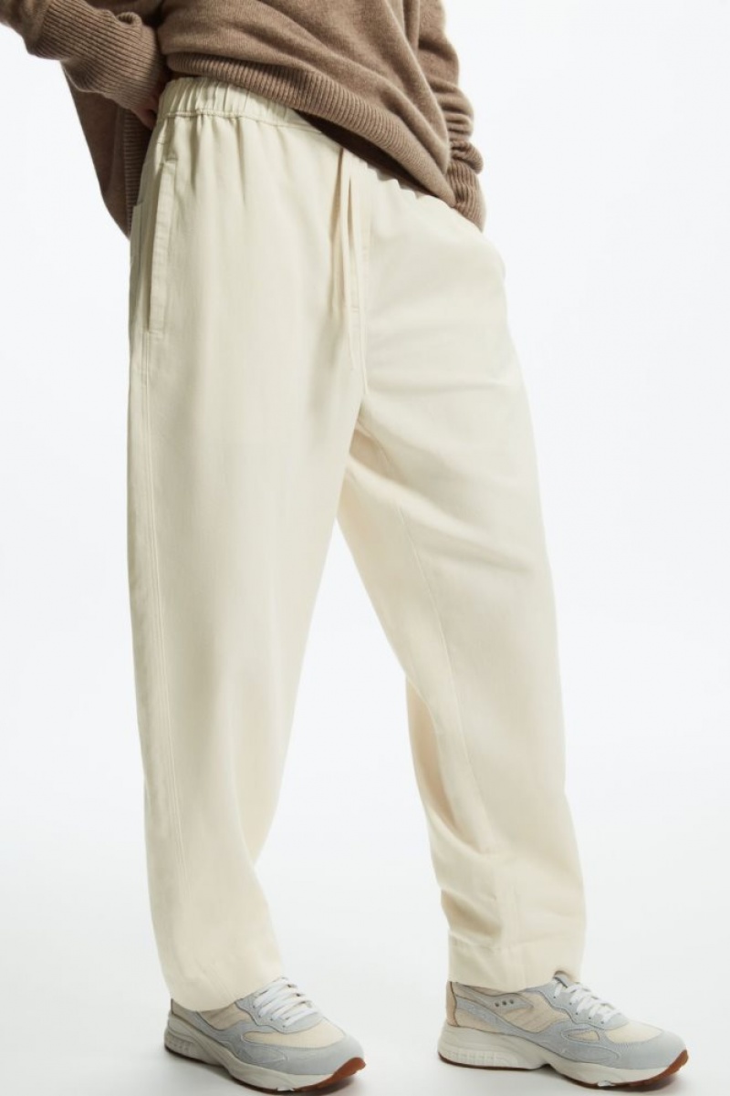 White Cos Barrel-leg Drawstring Pants | DPONV7421