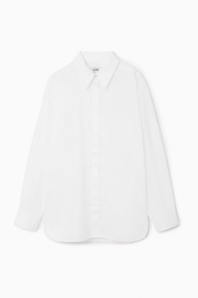 White Cos Batwing-sleeve Twill Shirt | NDFBZ6401