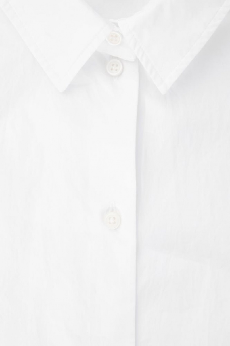 White Cos Boxy Short-sleeved Poplin Shirt | HAXCK3802